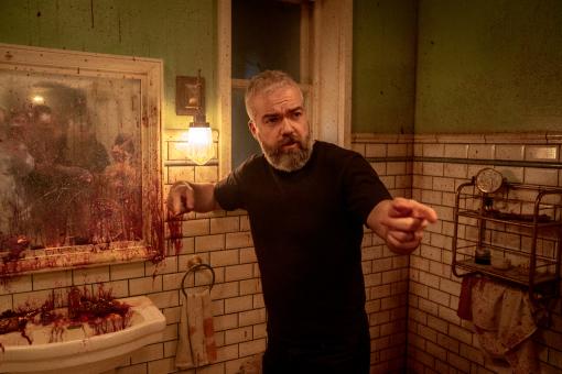 Director David Sandberg on the set of UNITIL DAWN.
