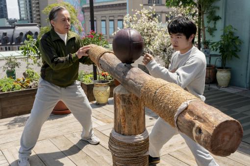 (L-R) Jackie Chan & Ben Wang in Sony Pictures' KARATE KID: LEGENDS © 2024 CTMG, Inc. All Rights Reserved.