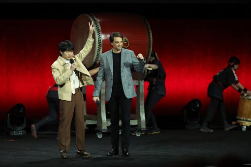 Ben Wang und Ralph Macchio auf der CinemaCon 2025 zum Film KARATE KID: LEGENDS © 2025 Stewart Cook