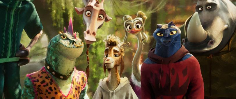 (L - R) Modo, Lenny, Will, Olivia, Jett und Archie in Sony Pictures' G.O.A.T. – BOCK AUF GROSSE SPRÜNGE.  © 2026 CTMG, Inc. All Rights Reserved.